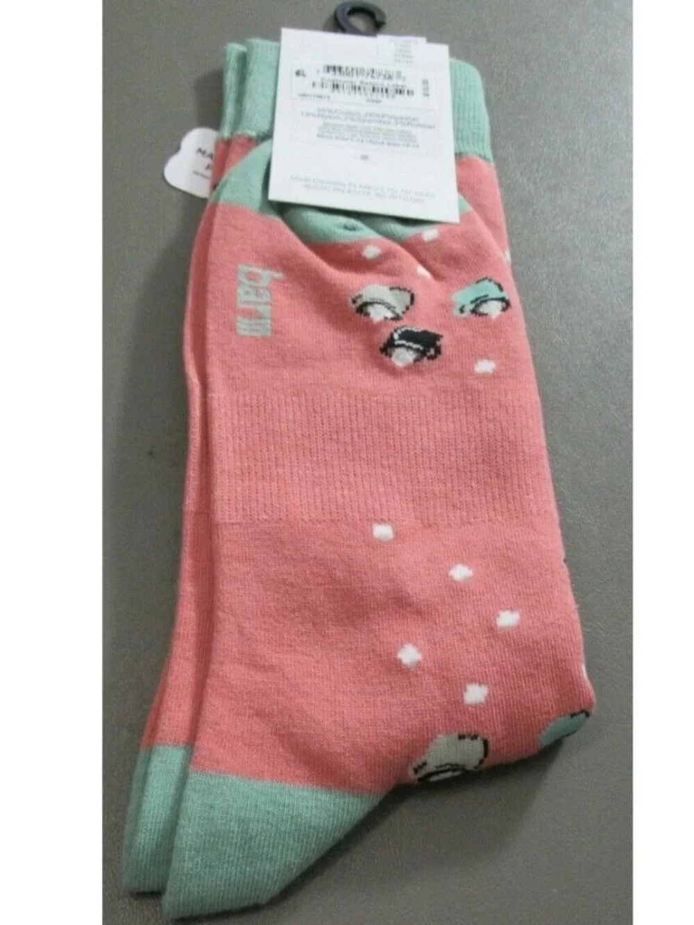 Bar III Men's 1-Pair Casual Novelty Socks, Hot Chocolate Mugs, Shoe Size 7-12